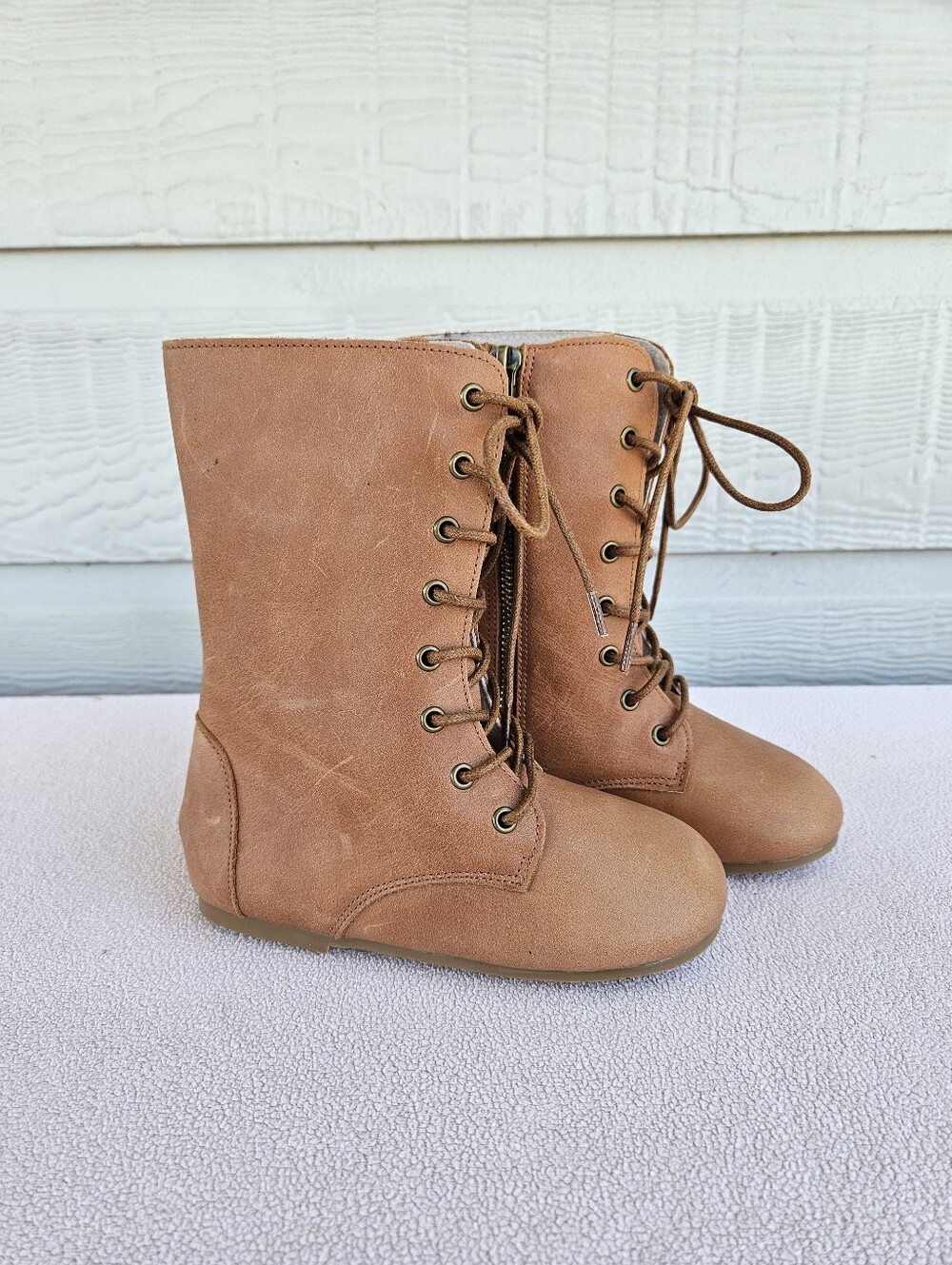 Spellbound Faux Leather Riding Boots Toddler SZ 11 Zipper Brown Round Toe